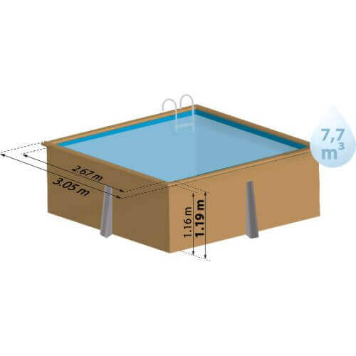 Piscine bois Carra 305 x 305 x H 119 cm