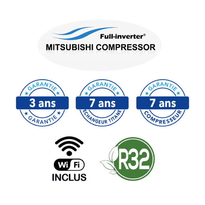 Pompe à chaleur Inoa Full Inverter 18 kw Triphasée toutes saisons