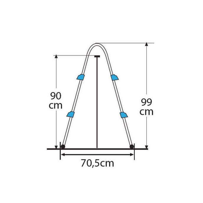 Echelle 2 x 2 marches pour piscines hors-sol de hauteur 0,90 m