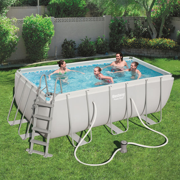 Piscine tubulaire Bestway rectangulaire 4,12 x 2,01 x 1,22 m Power Steel