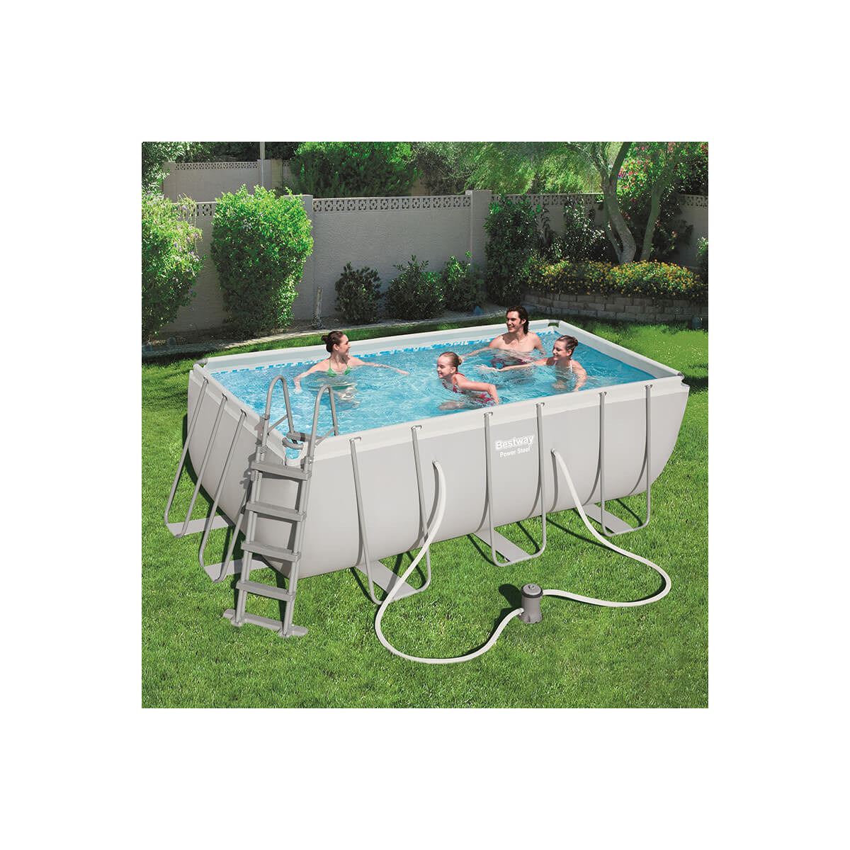 Piscine tubulaire rectangulaire 412x201x122cm Power Steel™ | Bestway