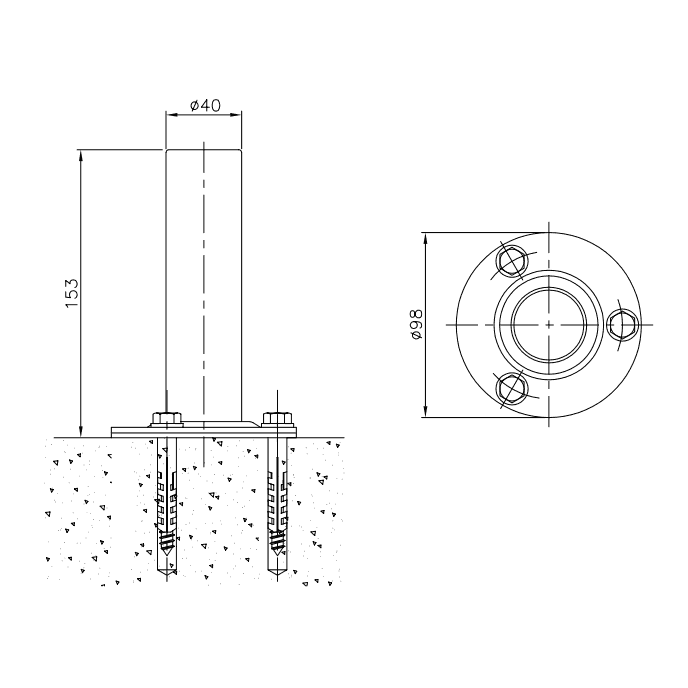 Supports d'échelle sur platine (lot de 2)