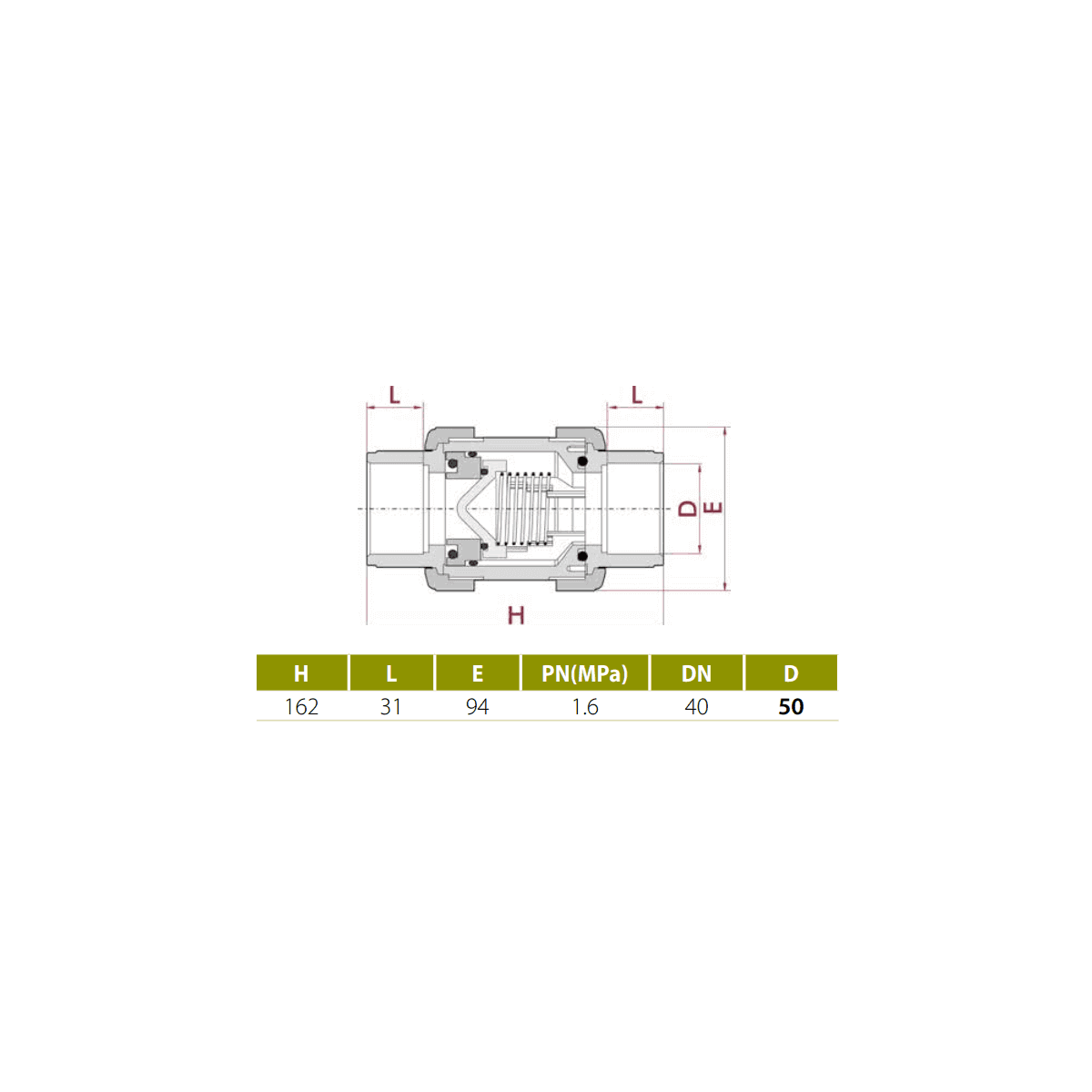 Clapet anti-retour piscine PVC Diamètre 50