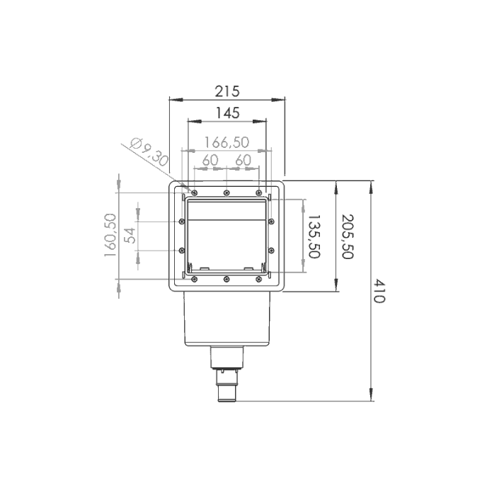 Skimmer pour piscines GRE - 14,6 x 14,1 cm - Gris