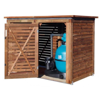 Coffre de filtration en bois piscine Maeva