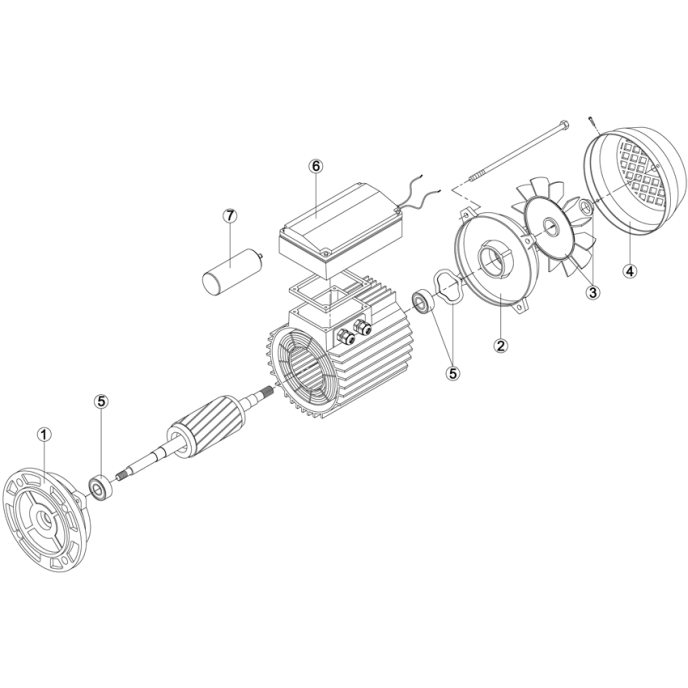 Ventilateur moteur MEC 63 0.33HP PPE NK/OK/CK/KS(E)/EP/KNG (KRIPSOL)