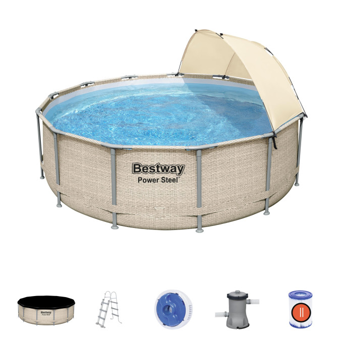 Piscine tubulaire Bestway ronde Ø 3,96 x 1,07 m Power Steel