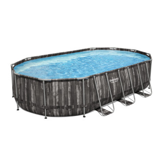 Piscine tubulaire Bestway ovale 6,10 x 3,66 x 1,22 m Power Steel