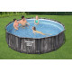 Piscine tubulaire Bestway ronde Ø 3,66 x 1,00 m Steel Pro Max - Bois Rustique