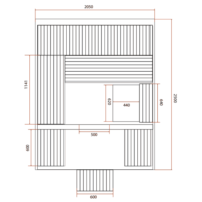 Sauna d'extérieur Gaïa Rossa