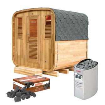 Pack sauna Gaïa Nova + poêle Harvia Vega 8 kW + pierres de lave