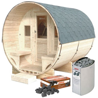 Pack sauna Gaïa Luna + poêle Harvia Vega 8 kW + pierres de lave