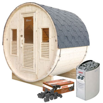 Pack sauna Gaïa Bella + poêle Harvia Vega 6 kW + pierres de lave