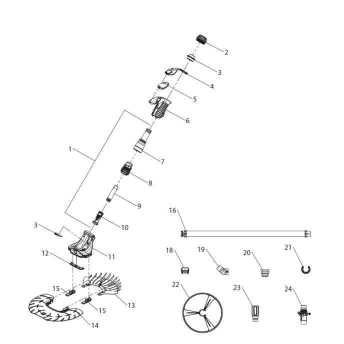 Coude Twist Lock 45° allongé (ZODIAC) Ref. W73011P