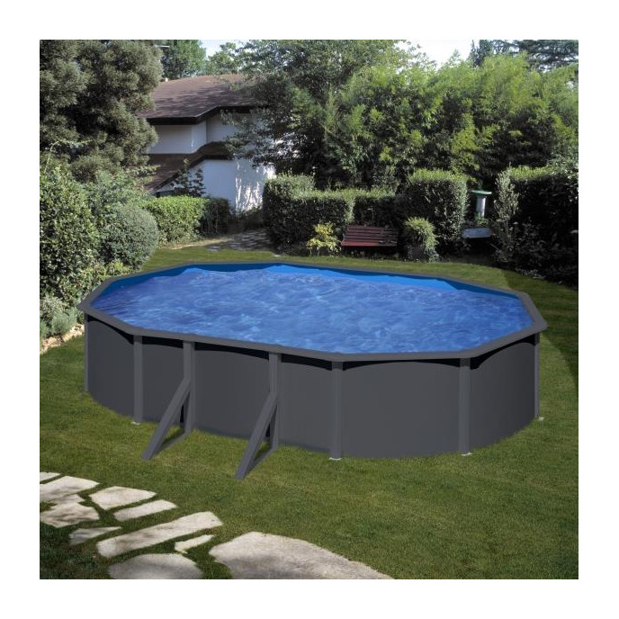 Piscine acier Gré ovale Louko 5,27 x 3,27 x H.122 cm - Filtre à sable