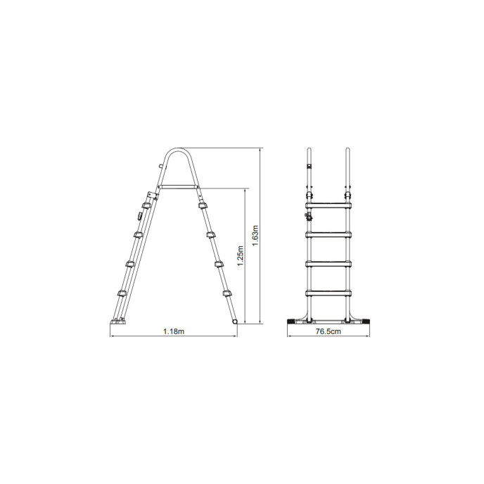 Échelle de sécurité pour piscine H122 cm