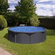 Piscine ronde FIDJI paroi acier blanche 2.40M x 1.20M