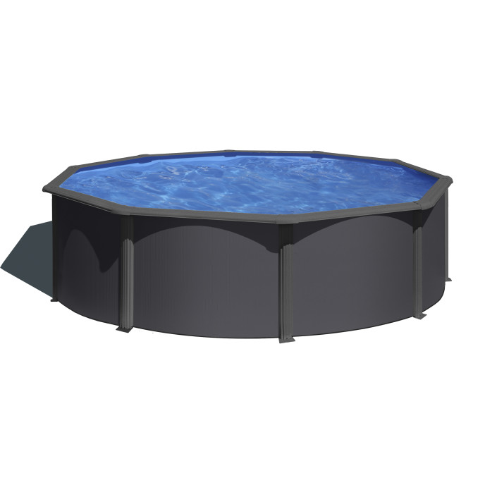 Piscine acier Gré ronde Louko Ø 480 x 122 cm - Filtre à sable