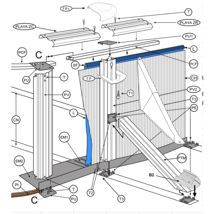 Sachet visserie T3 (x12) pour fixation PE sur PV2