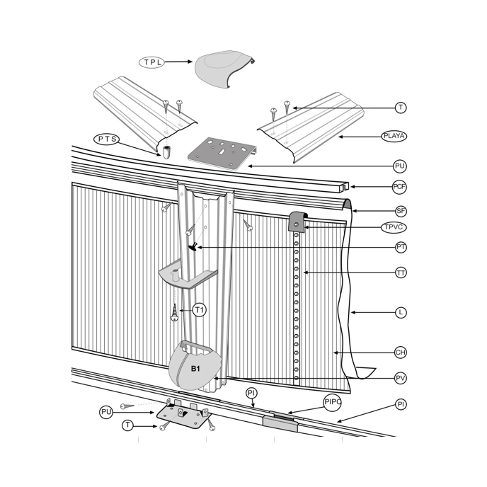 Kit fermeture tôle + bande plastique de protection ( TPVC) (Gré)