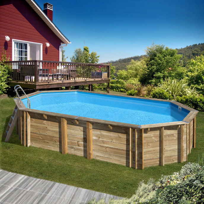 Piscine bois Orange 755 x 456 x H146 cm