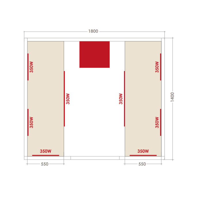 Sauna Hybride Combi 4 places (Infrarouge + vapeur)