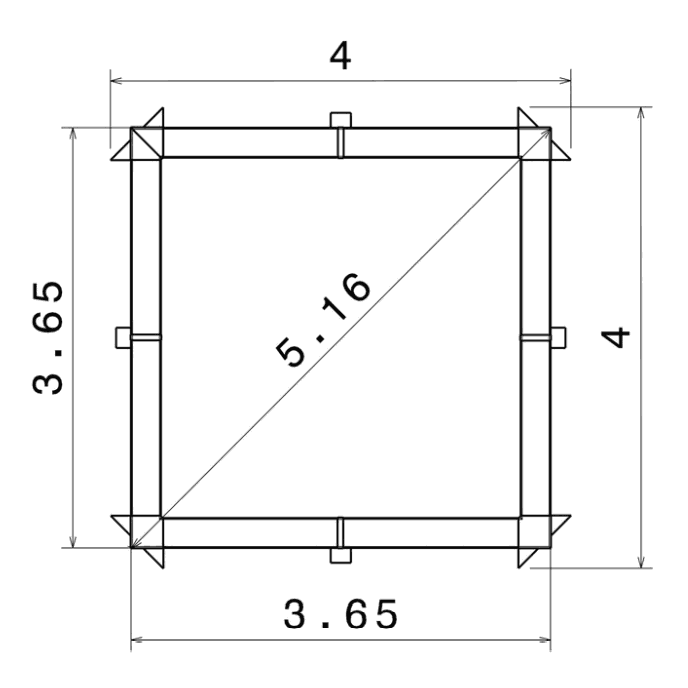 Piscine composite Milly 365 x 365 x H 125 cm