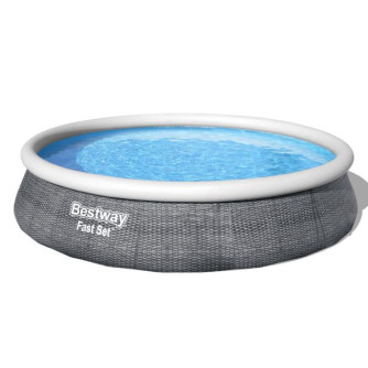 Piscine autoportée Bestway ronde Ø 396 x H.84 cm Fast Set Rotin