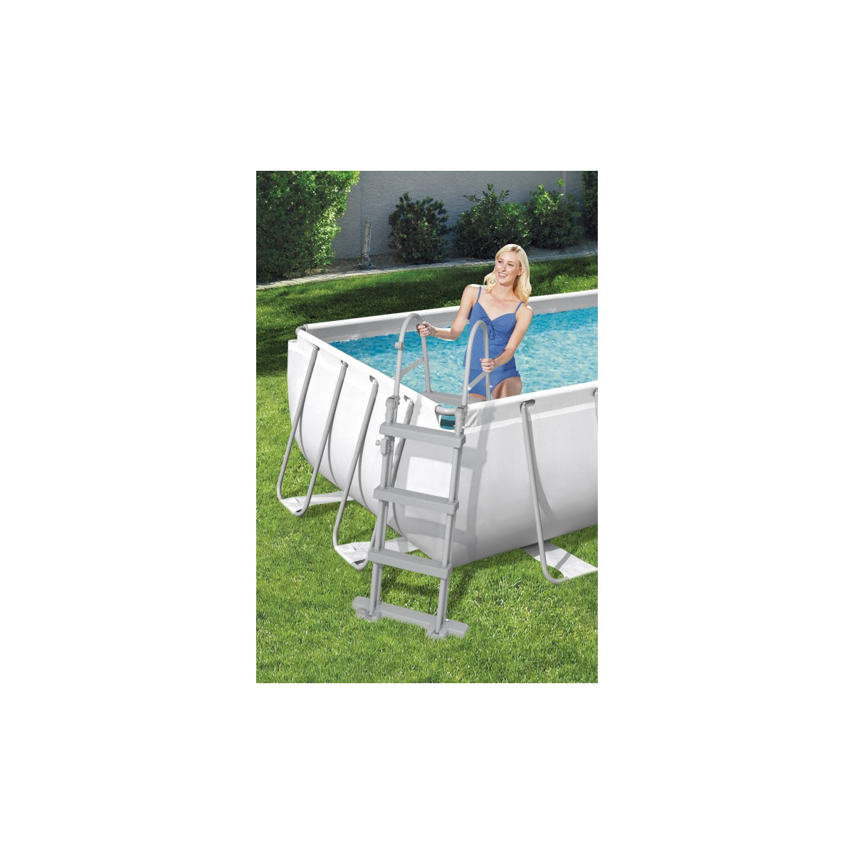 BESTWAY Piscine tubulaire rectangulaire effet rotin 404x201x100cm Power  Steel pas cher 