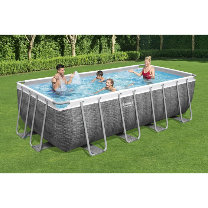 Piscine tubulaire Bestway rectangulaire 4,88 x 2,44 x 1,22 m Power Steel Rotin