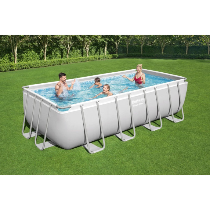 Piscine tubulaire Bestway rectangulaire 4,88 x 2,44 x 1,22 m Power Steel (Filtre à sable)