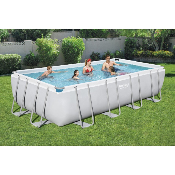 Piscine tubulaire Bestway rectangulaire 5,49 x 2,74 x 1,22 m Power Steel (Filtre à sable)