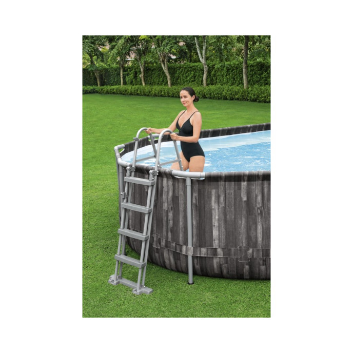 Piscine tubulaire Bestway ovale 6,10 x 3,66 x 1,22 m Power Steel