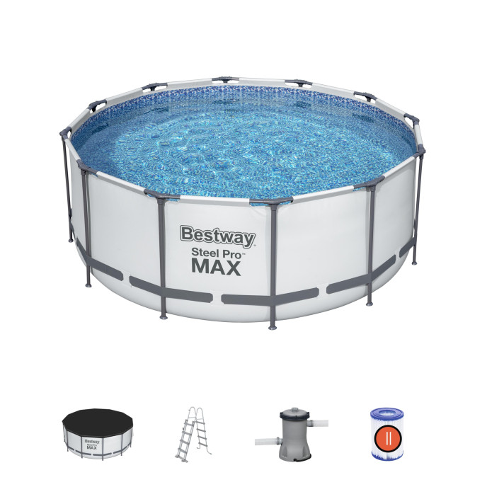 Piscine tubulaire Bestway ronde Ø 3,96 x 1,22 m Steel Pro Max