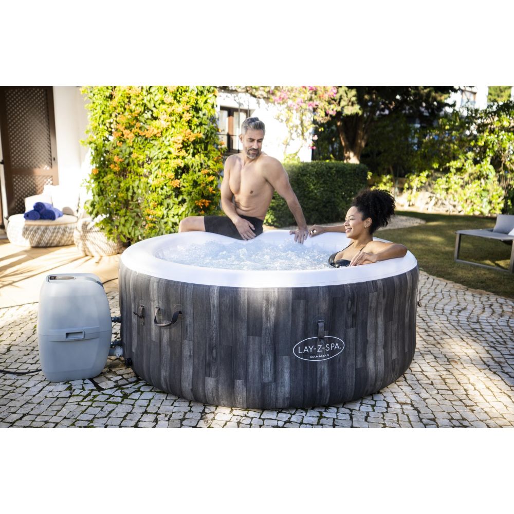 Spas extérieurs Bestway 54286 Spa gonflable Lay-Z-Spa™ Cancun Airjet™ rond  2 à 4 personnes, 180 x 66 cm, 81 jets d'air, 282647 - Cdiscount Jardin