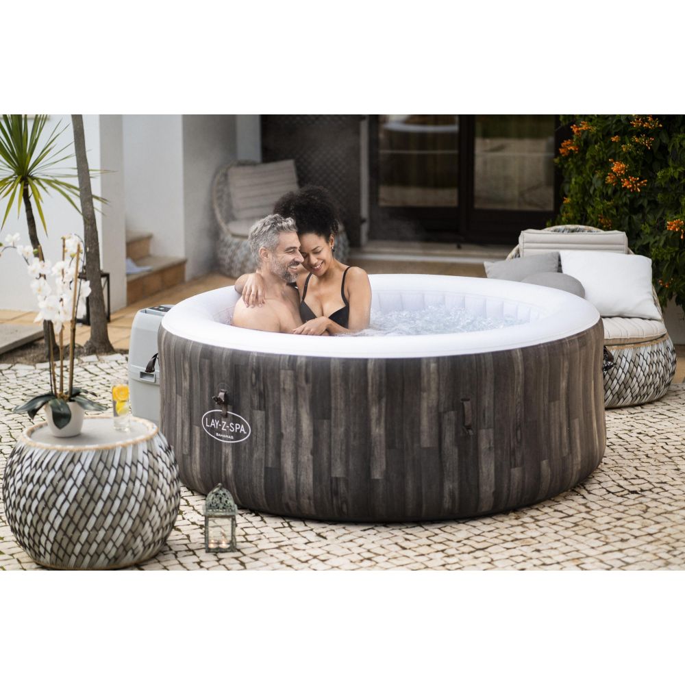 Spas extérieurs Bestway 54286 Spa gonflable Lay-Z-Spa™ Cancun Airjet™ rond  2 à 4 personnes, 180 x 66 cm, 81 jets d'air, 282647 - Cdiscount Jardin