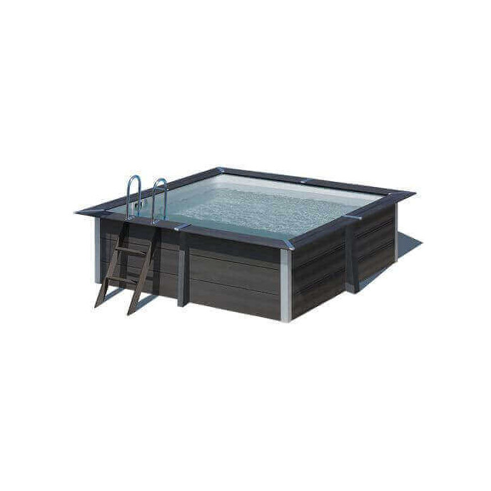 Liner uni gris pour piscine composite 3,26m x 3,26 m