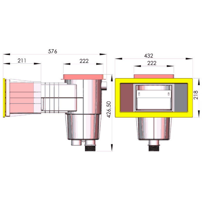 Skimmer Grande Meurtrière (béton, liner)