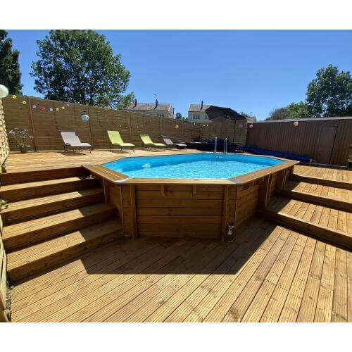 Piscine bois Cannelle 551 x 351 x H 119 cm