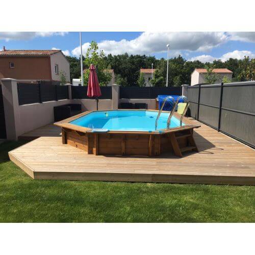 Piscine bois Cannelle 551 x 351 x H 119 cm