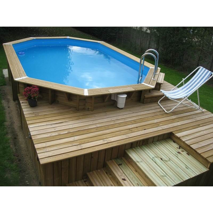 Piscine hors sol Azura 410 - H120cm - Liner bleu 50/100ème + Bâche à bulles, Equipement de la maison, Accessoire jardin