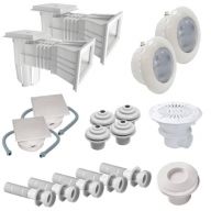 Kit pièces à sceller piscine 11x5m béton/liner (LED)