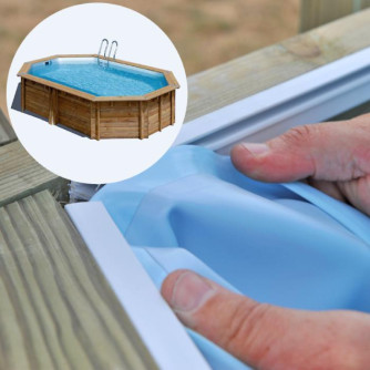 Liner compatible piscine Blooma Shala 365 x 548 H119 cm - bleu - 75/100ème
