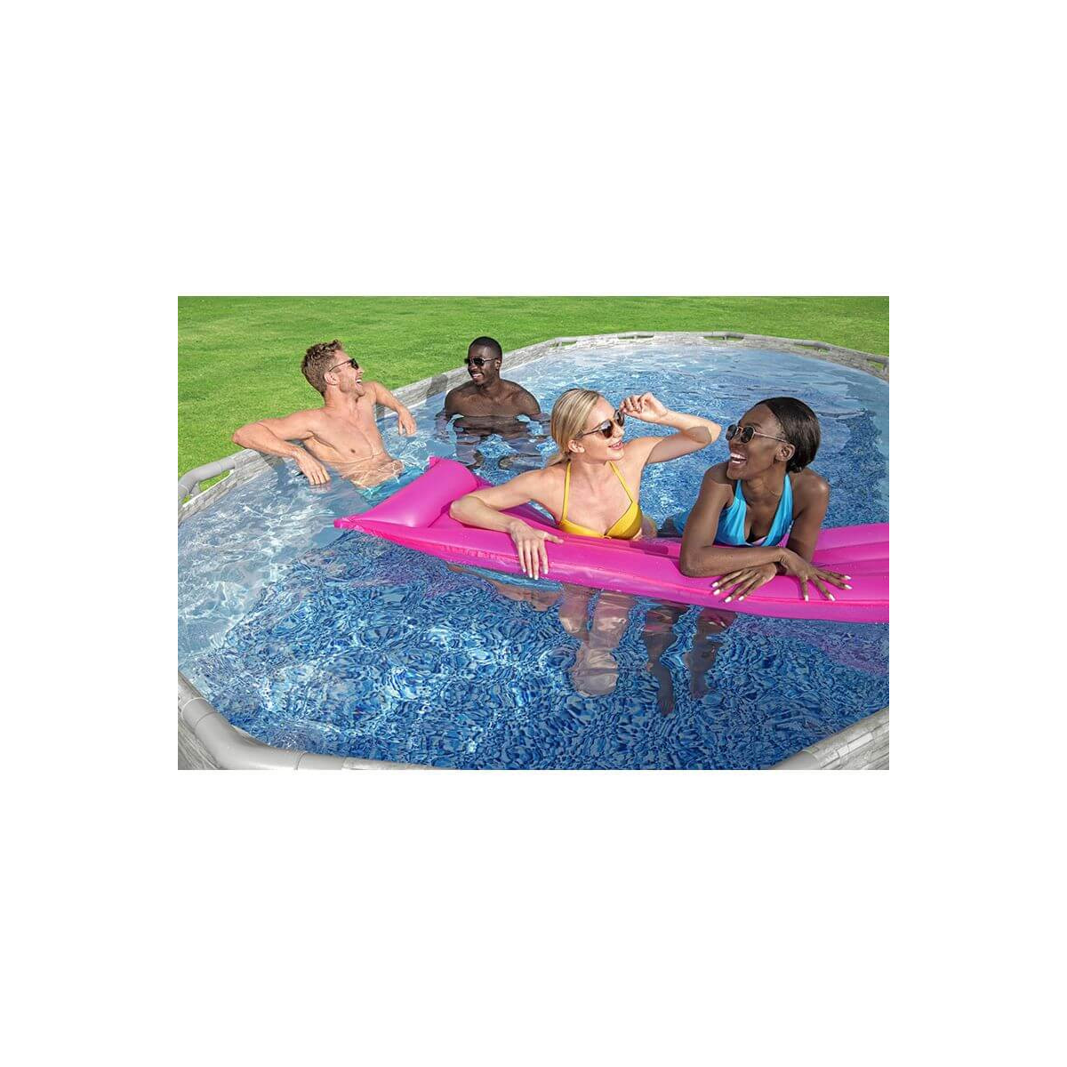 Piscine tubulaire ovale Power Steel avec hublots 4,27 x 2,50 x 1,00 m -  Bestway