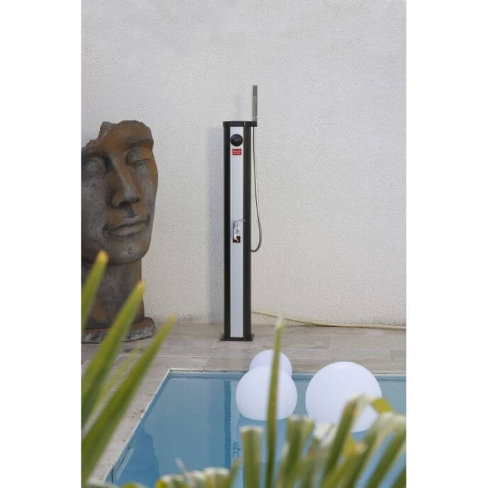 Douche d'extérieur Solaris Elite Ø15xH.118cm noir/argent
