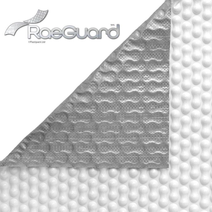 Bâche à bulles bordée quatre côtés 500 microns Rae Guard Gris-Blanc (prix au m²)