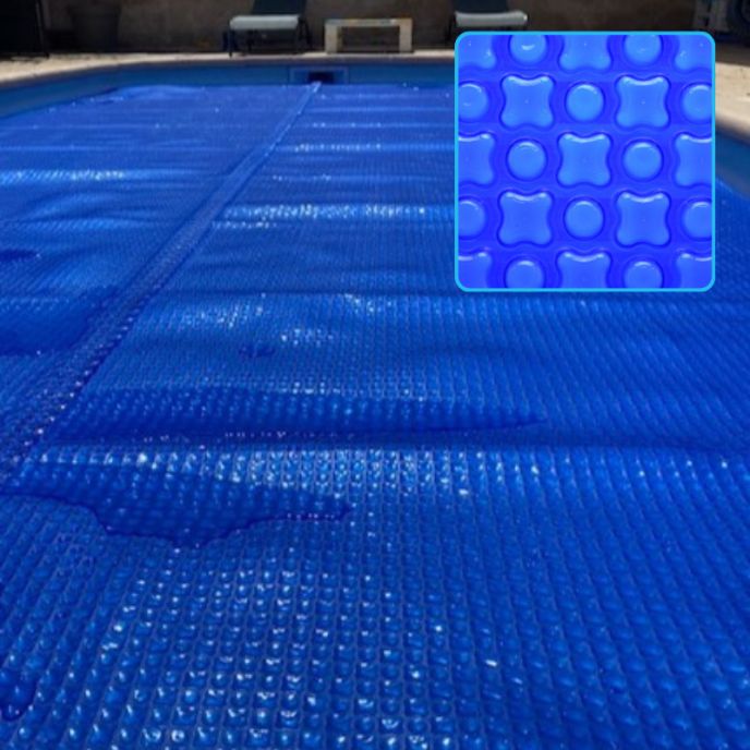 Bâche à bulles bordée quatre côtés 500 microns Oxo Bleu (prix au m²)