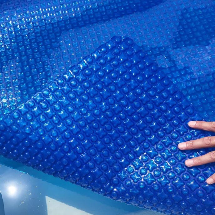 Bâche à bulles bordée quatre côtés 500 microns Oxo Bleu (prix au m²)