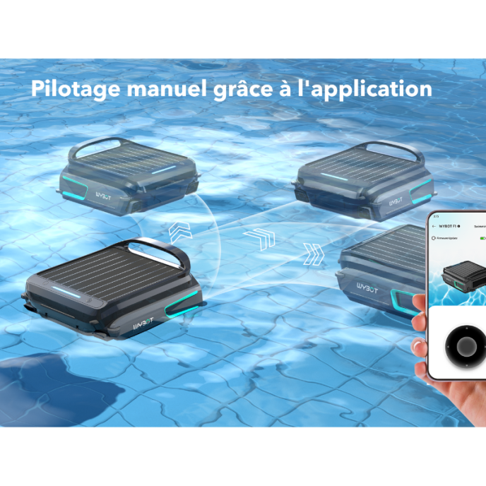 Skimmer flottant connecté Wybot F1 avec recharge solaire
