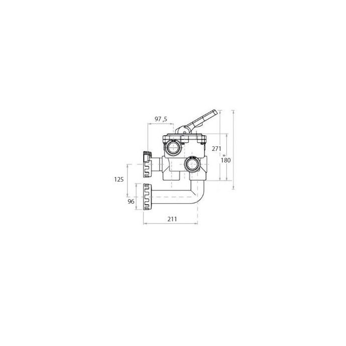 Vanne 6 voies Astralpool Classic 1"½ Side